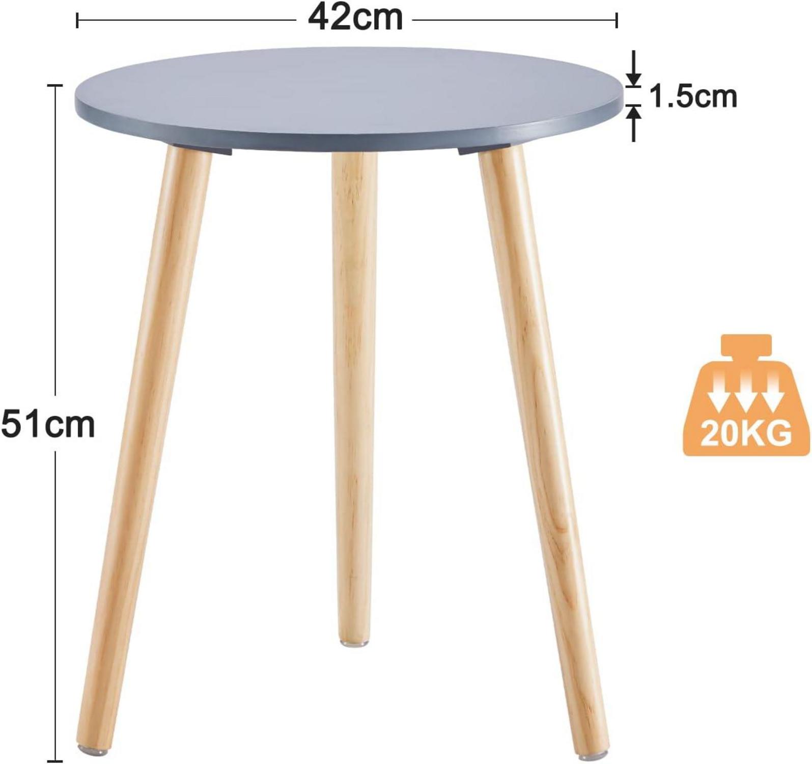 Beistelltisch Rund Ø 42cm Höhe 51cm Holz Skandinavisch Naturnah
