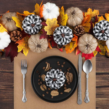 Benjia 12 Stück Kürbis Herbst Deko Draußen Halloween Herbstdeko