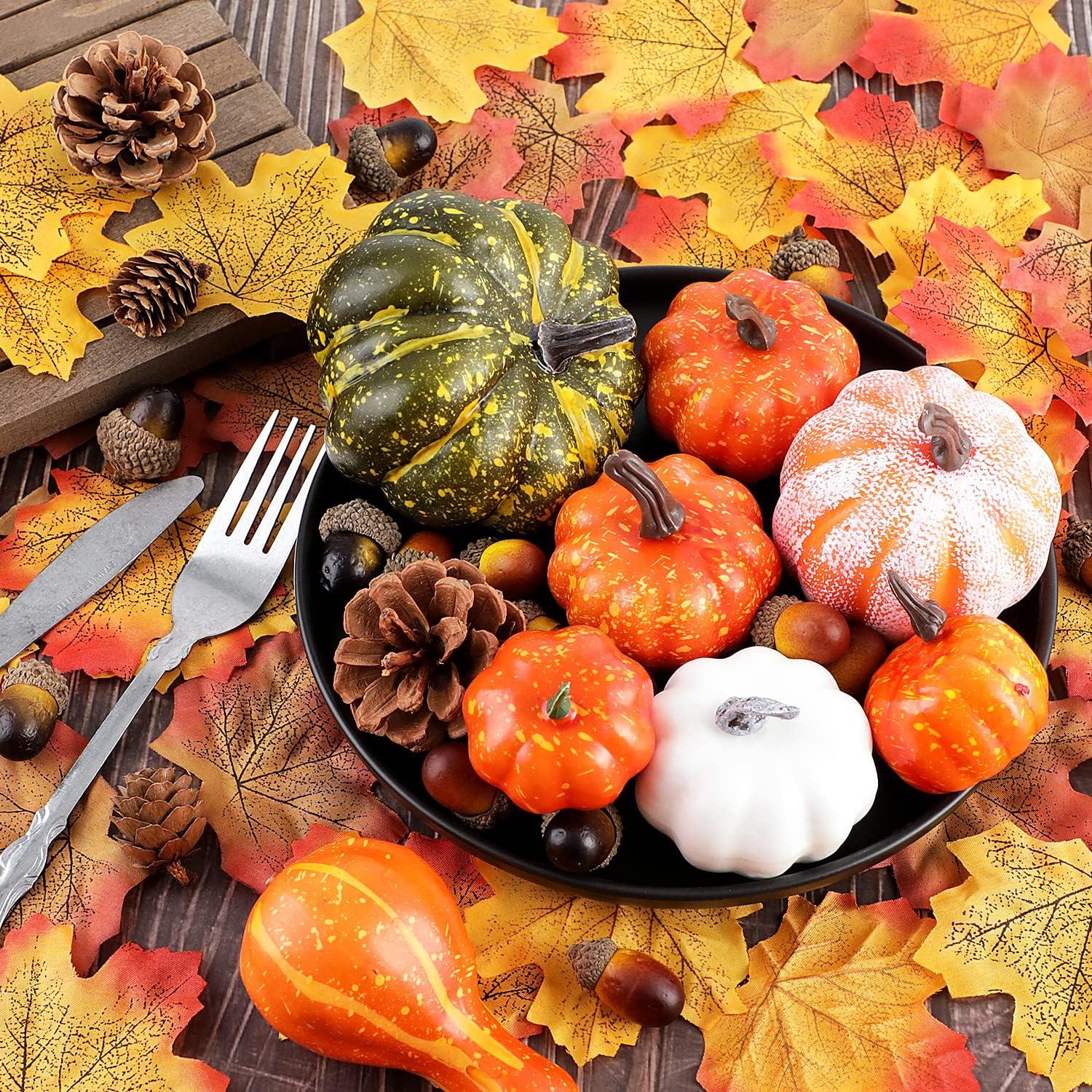 Künstliche Kürbis Herbst Deko Set Halloween 102-teilig