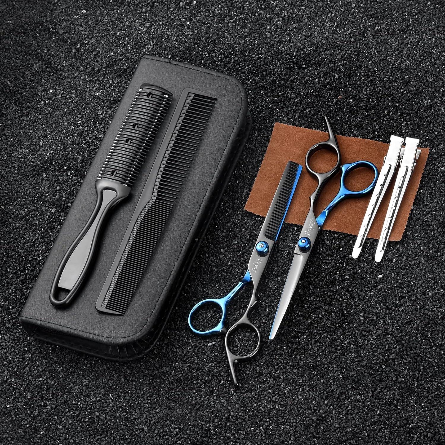 Friseurschere Haarschneideschere Effilierschere Set Haarschere Profi 6