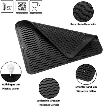 Silikon Abtropfmatte Geschirr 50x40cm BPA-frei Hitzebeständig
