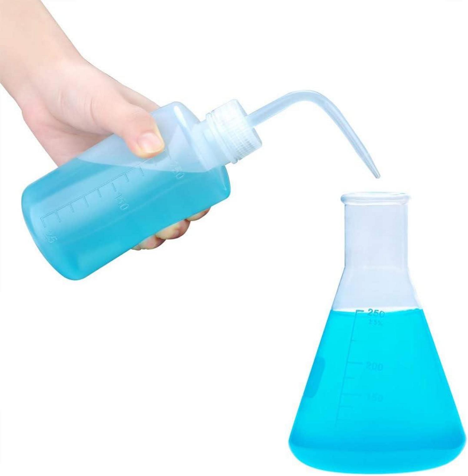JESSTOLO Spritzflasche Laborflasche Waschflasche 500 ml 250ml Transparent