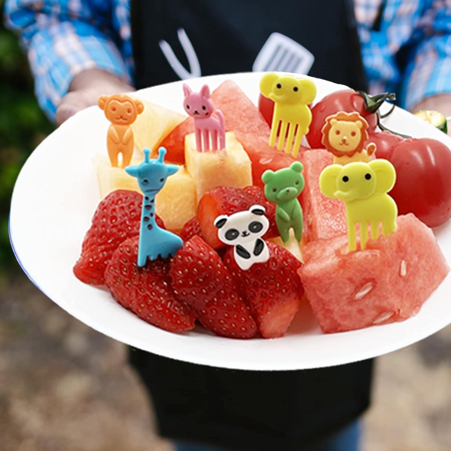 Mini Cartoon Bento Obstgabeln Zahnstocher für Kinder - 20 Stück, Farbe