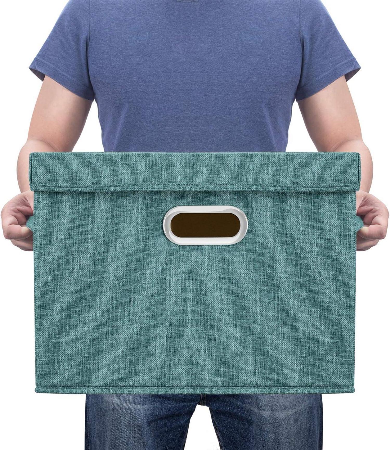 Aufbewahrungsbox mit Deckel Groß Stoff Faltbar Waschbar 44x30x29 cm