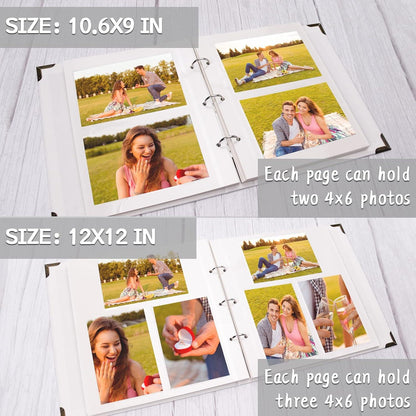 Fotoalbum Selbstklebend 40 Seiten Hardcover Scrapbook DIY Kit 3 Ringe 27x29 cm