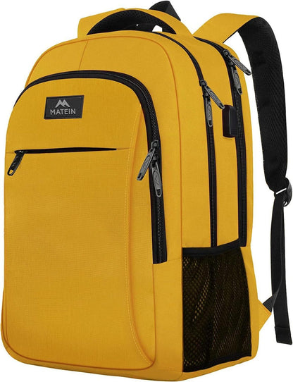 Rucksack 15,6 Zoll Laptop USB Ladeanschluss Gelb