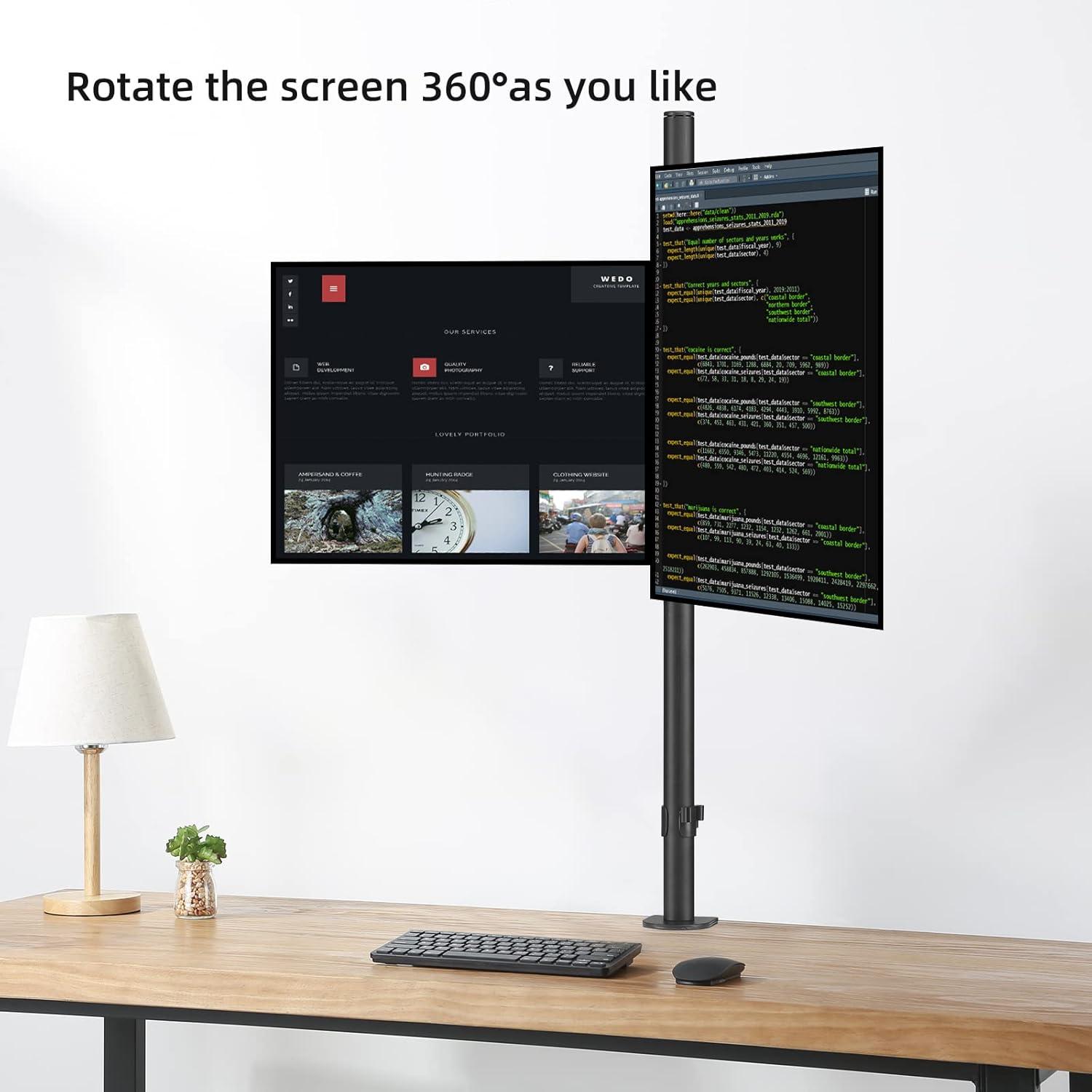 Doppelte verstellbare Monitorarm-Ständerhalterung für 2 Bildschirme 13–27 Zoll, VESA 75/100 mm