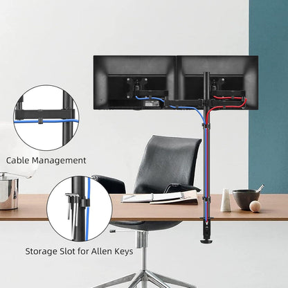 Verstellbare Doppel-Monitorarmhalterung für 13-27-Zoll-Bildschirme