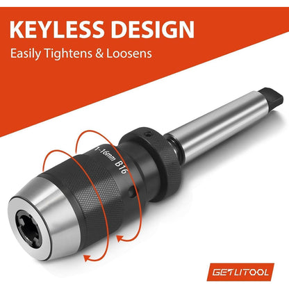 Schnellspannbohrfutter 1-16mm mit MK2 Kegeldorn für Bohrmaschinen