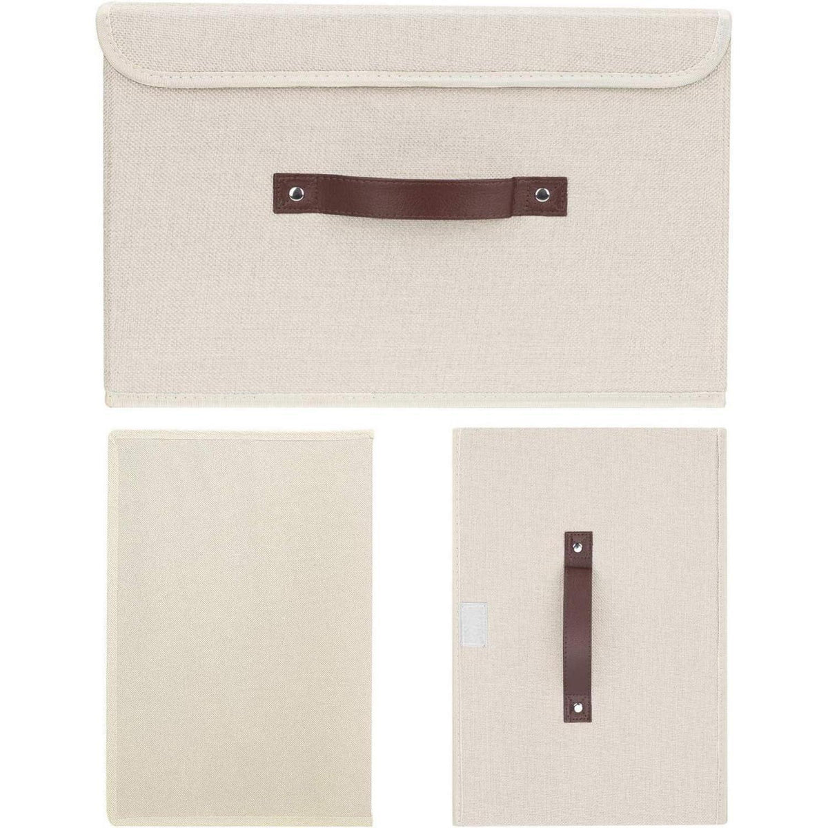 Faltbare Aufbewahrungsbox mit Deckel, 5er Set Beige