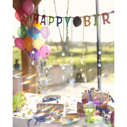 Kristall Sonnenfänger Set 6 Sonne Mond Sterne Fenster Deko