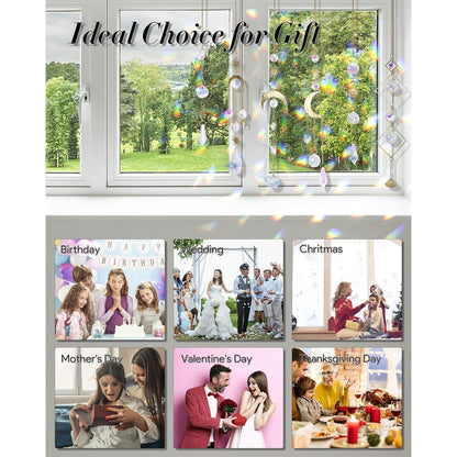 Kristall Sonnenfänger Set 6 Sonne Mond Sterne Fenster Deko