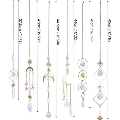 Kristall Sonnenfänger Set 6 Sonne Mond Sterne Fenster Deko