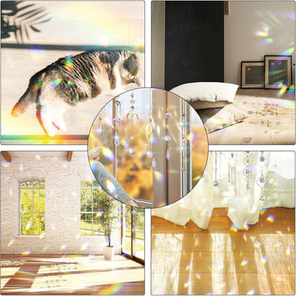 Kristall Sonnenfänger Set 6 Sonne Mond Sterne Fenster Deko