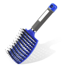Entwirrungsbürste Wildschweinborsten Locken Haare Blau