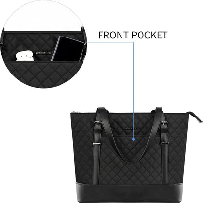 Laptop Damen Handtasche Schwarz 15,6 Zoll Business Tote Bag