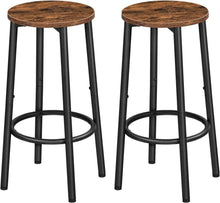 Barhocker 2er-Set Küche Barstuhl Fußstütze Metallgestell Vintage
