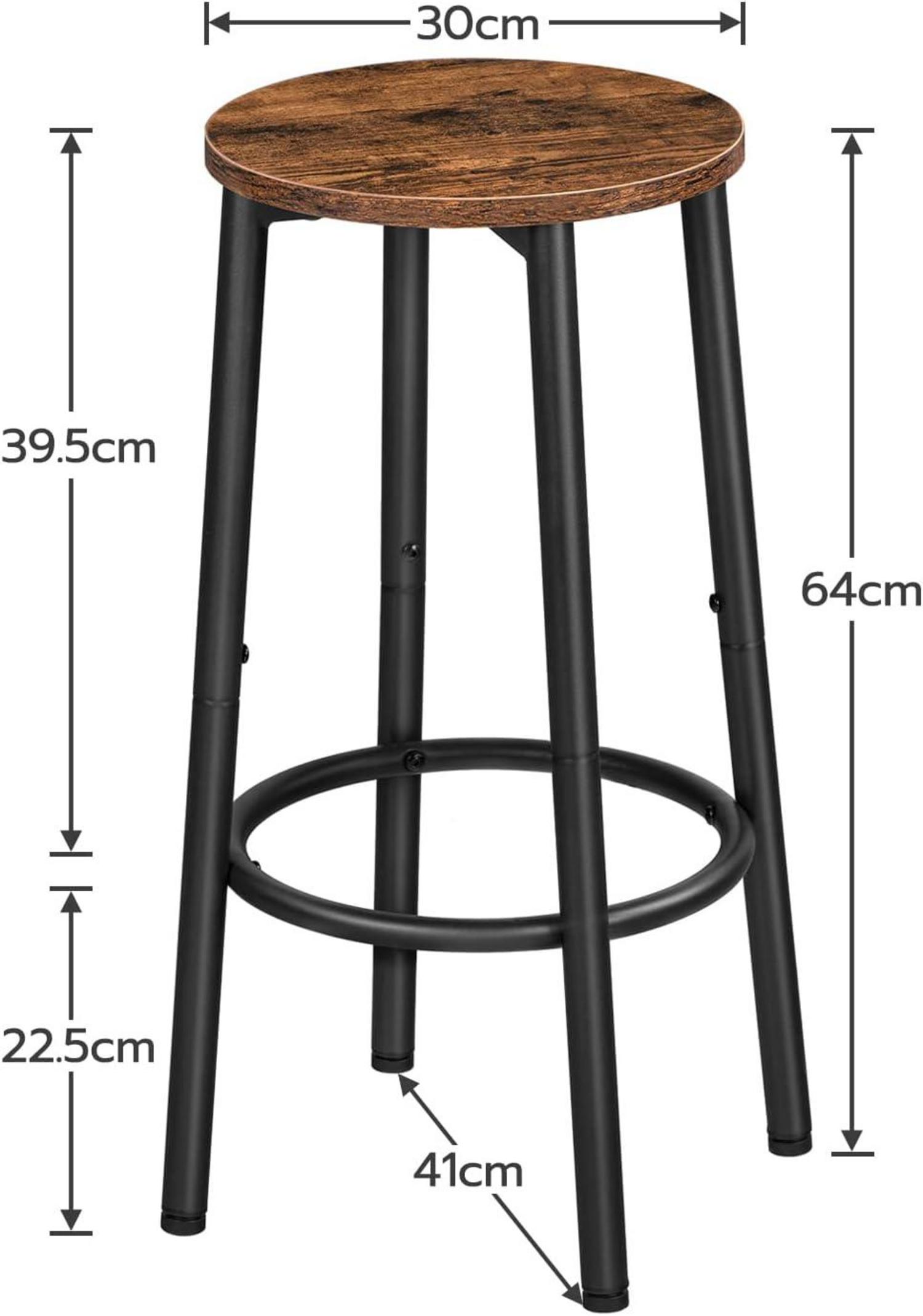 Barhocker 2er-Set Küche Barstuhl Fußstütze Metallgestell Vintage