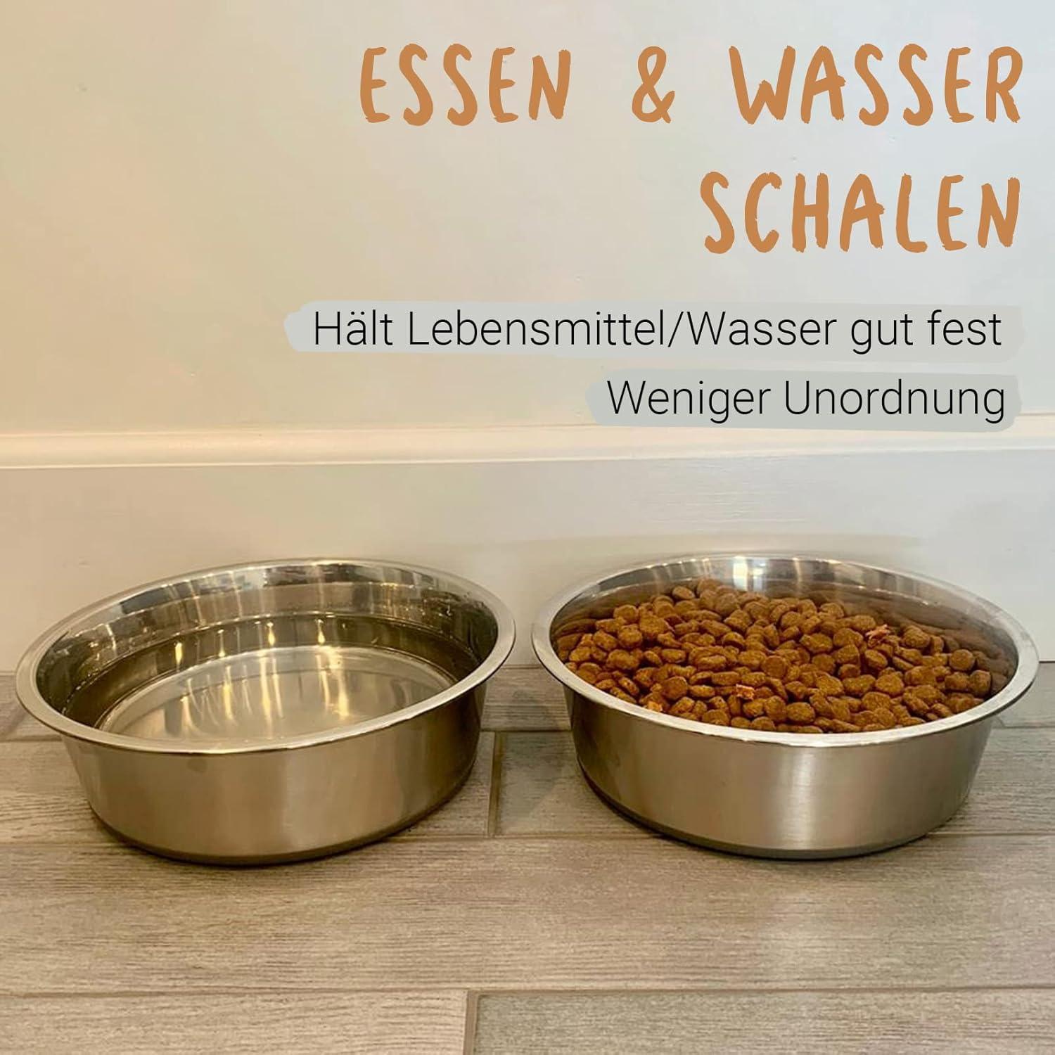 Hundenapf Edelstahl Rutschfest Silikonboden 1800ml 2er Set