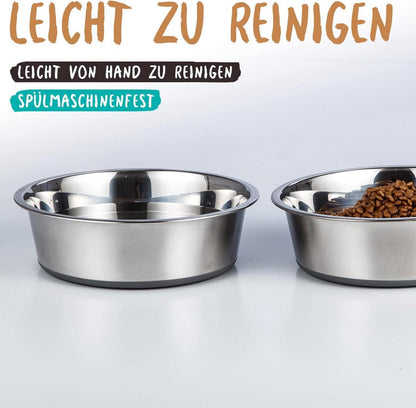 Hundenäpfe Edelstahl 1800ml Rutschfestes Silikon 2er Set