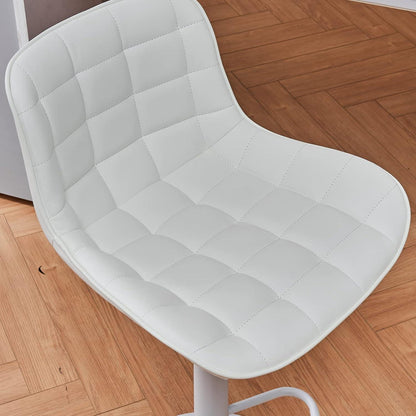 YOUTASTE Barhocker 2er Set, Weiß, Höhenverstellbar, Küchenstühle, Kunstleder