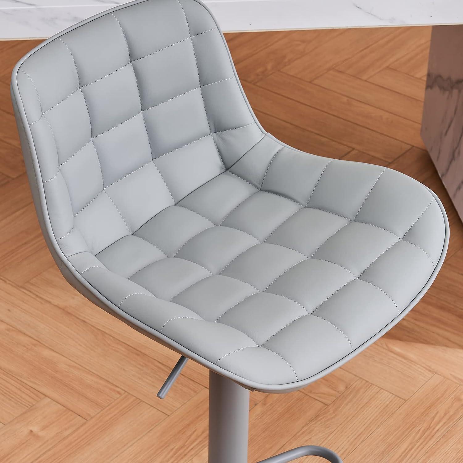 YOUTASTE Barhocker Set Grau Höhenverstellbar Kunstleder Sitzkissen