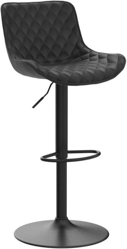 YOUTASTE Barhocker 2er Set Höhenverstellbar Drehstuhl Kunstleder Schwarz