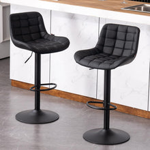 Höhenverstellbare Barhocker mit Lehne und Sitzkissen, 2er Set in