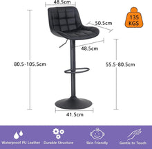 YOUTASTE Barhocker 2er Set Schwarz Höhenverstellbar mit