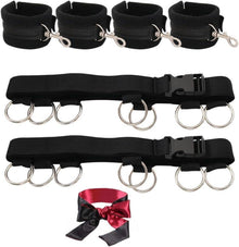BDSM Sex Bondage-Set Bett Fesseln Handschellen Augenbinde