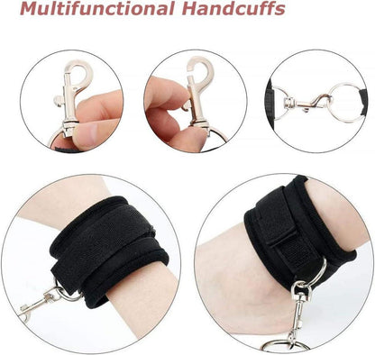 BDSM Bondage Set Bett Fesseln Handschellen Augenbinde Seil für Paare