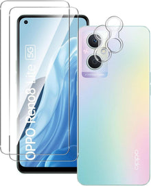 2x QULLOO Schutzfolie Oppo Reno 8 Lite Kameraschutz 9H Panzerglas