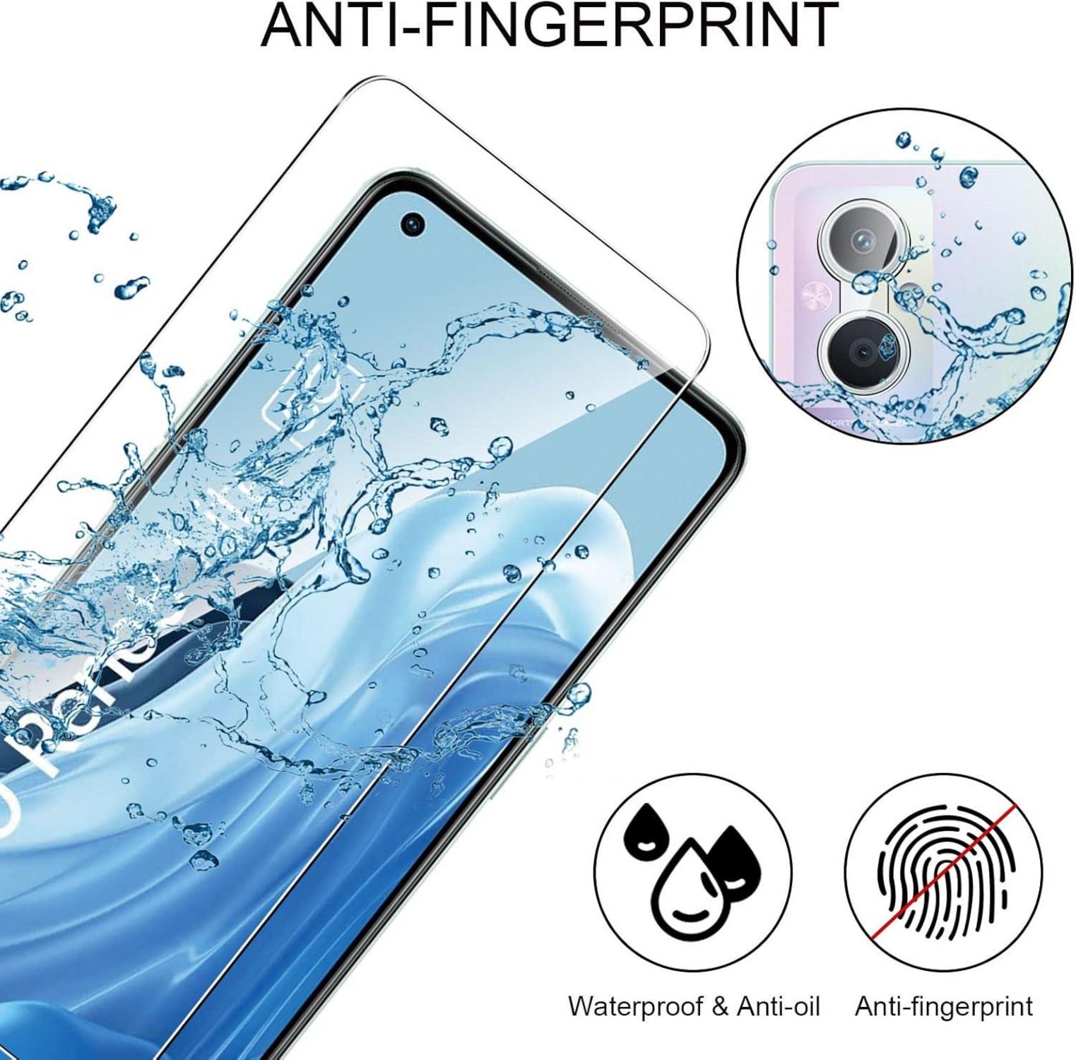 QULLOO 2 Stück Schutzfolie für Oppo Reno 8 Lite 5G - 9H Panzer Displayschutzfolio