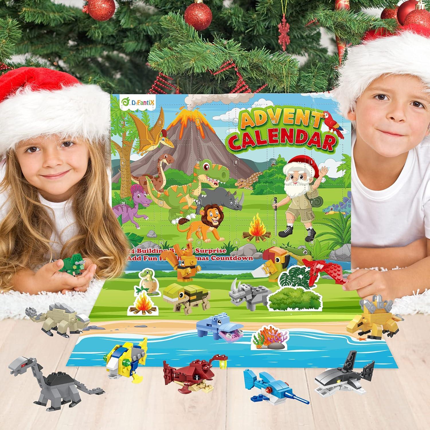 Weihnachts-Adventskalender 2024 für Kinder, Mini Dinosaurier