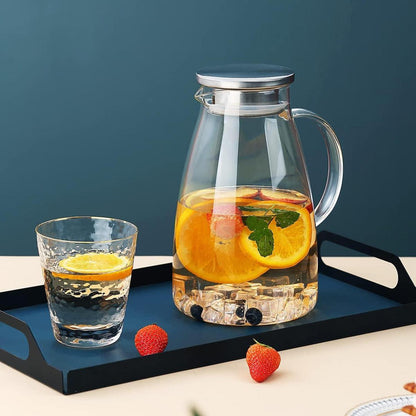 Wasserkaraffe Klarglas 2.0L Heiß Kalt Krug Limonade Tee