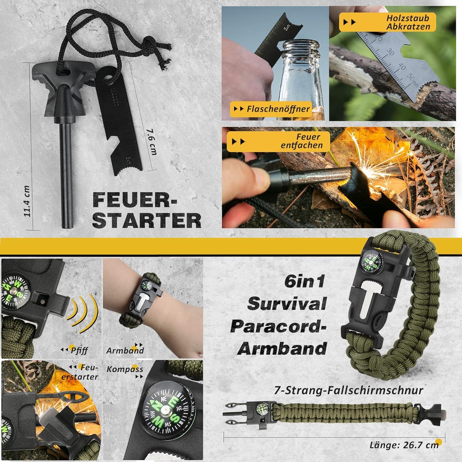 Survival Kit Geschenk für Männer Vatertagsgeschenk 14in1 Kit