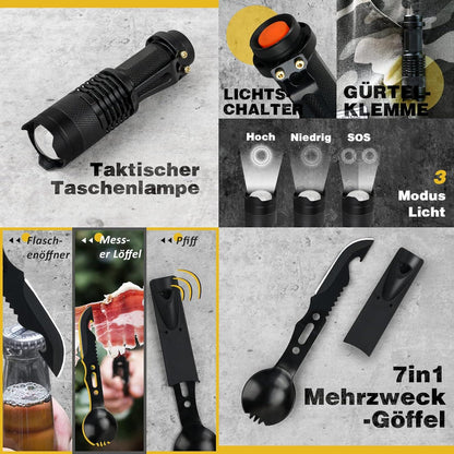 Survival Kit Geschenkset Männer Vater 14-in-1 Ausrüstung Camping Abenteuer
