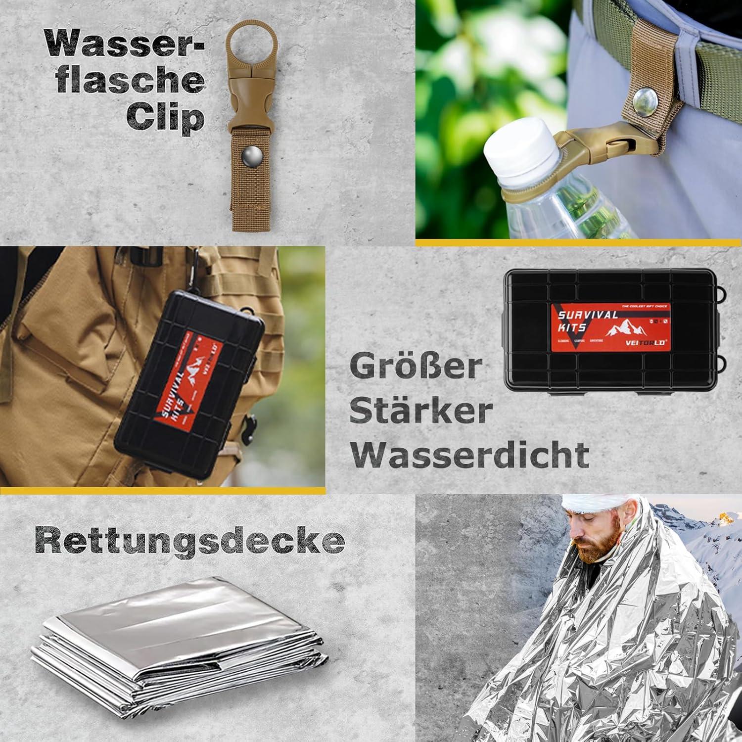 Survival Kit Geschenkset Outdoor Ausrüstung für Männer Vatertag