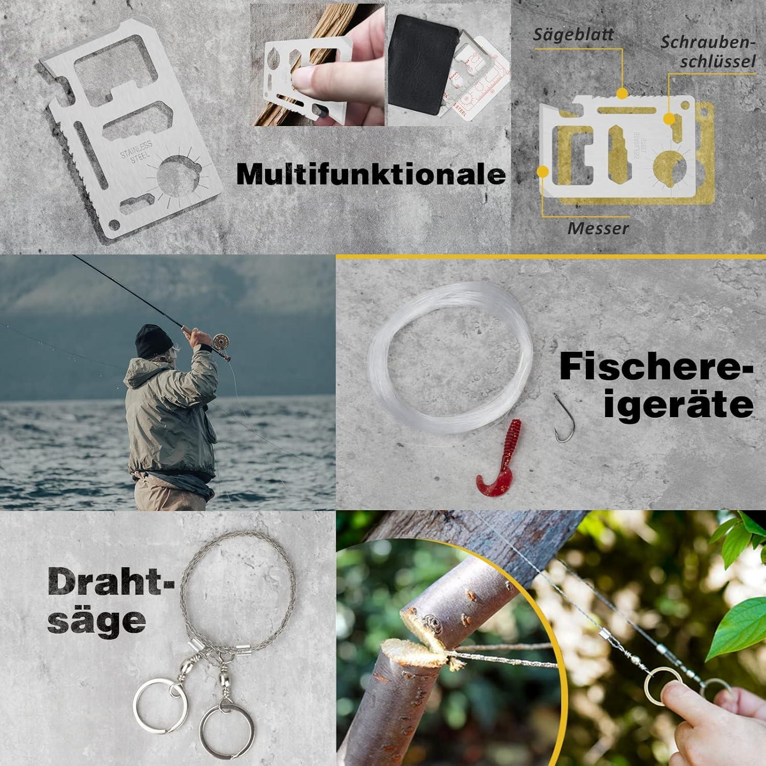 Survival Kit Geschenke für Männer - Outdoor Ausrüstung Camping