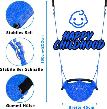 Höhenverstellbare Kinder Schaukel Outdoor atmungsaktiv blau
