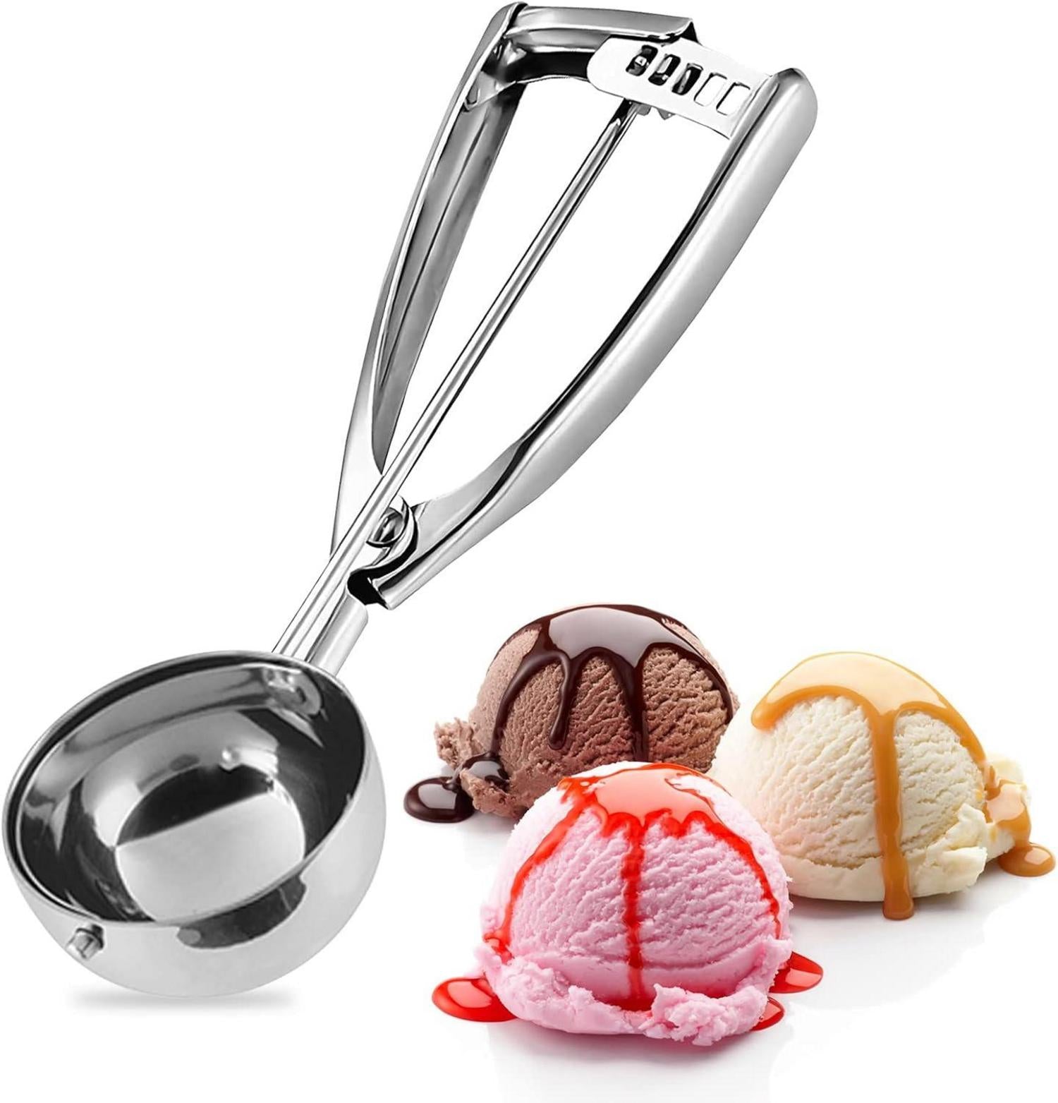 Edelstahl Eisportionierer mit Auslöser 6,3 cm Keksschaufel