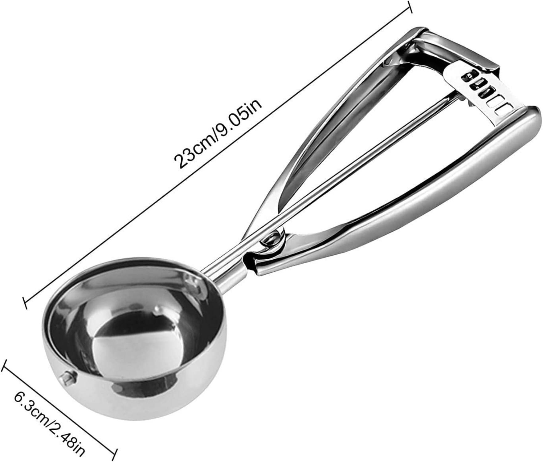 Edelstahl Eisportionierer mit Auslöser - Große Größe 2,50