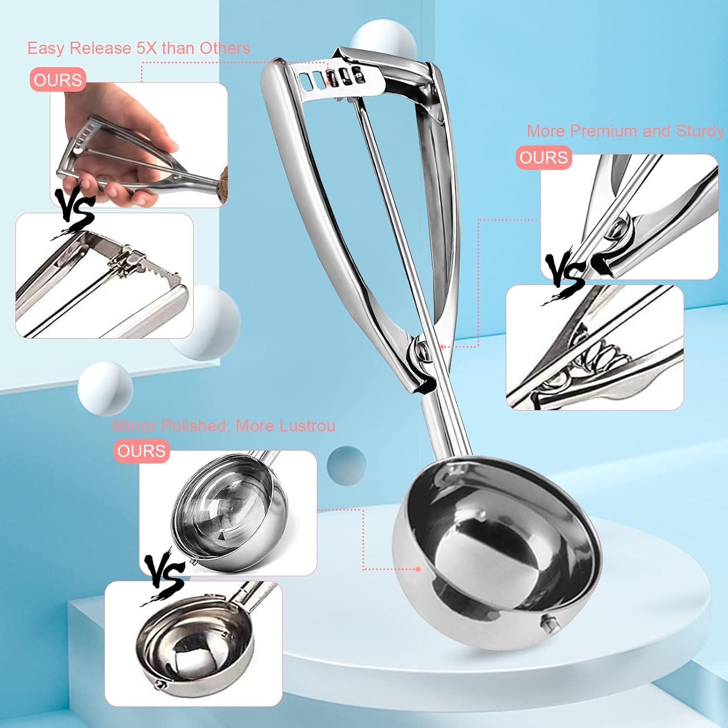 Edelstahl Eisportionierer Auslöser Keksschaufel Melonenbällchen 6,3 cm