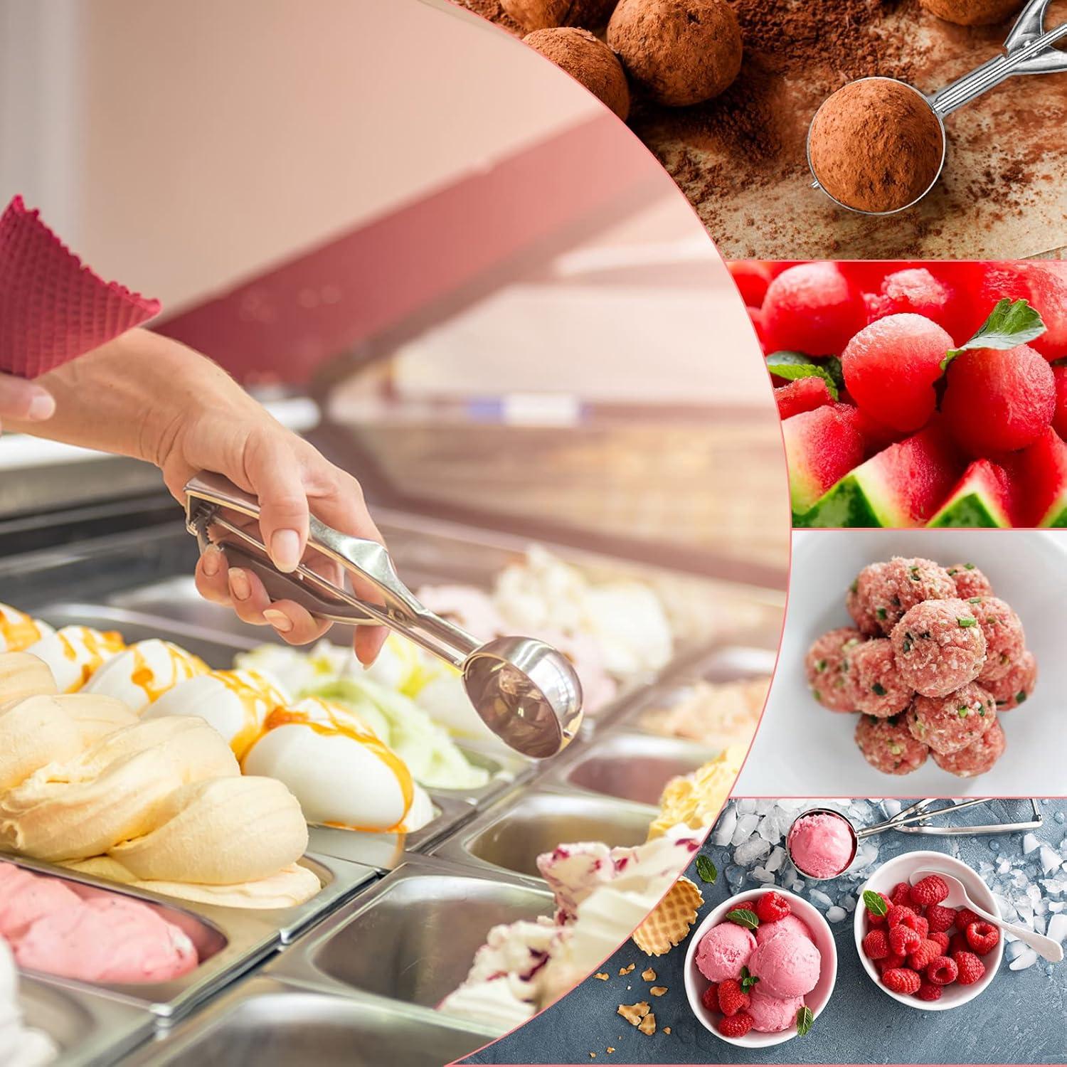 Edelstahl Eisportionierer 2,50 Zoll Keksschaufel mit Auslöser 6,3 cm