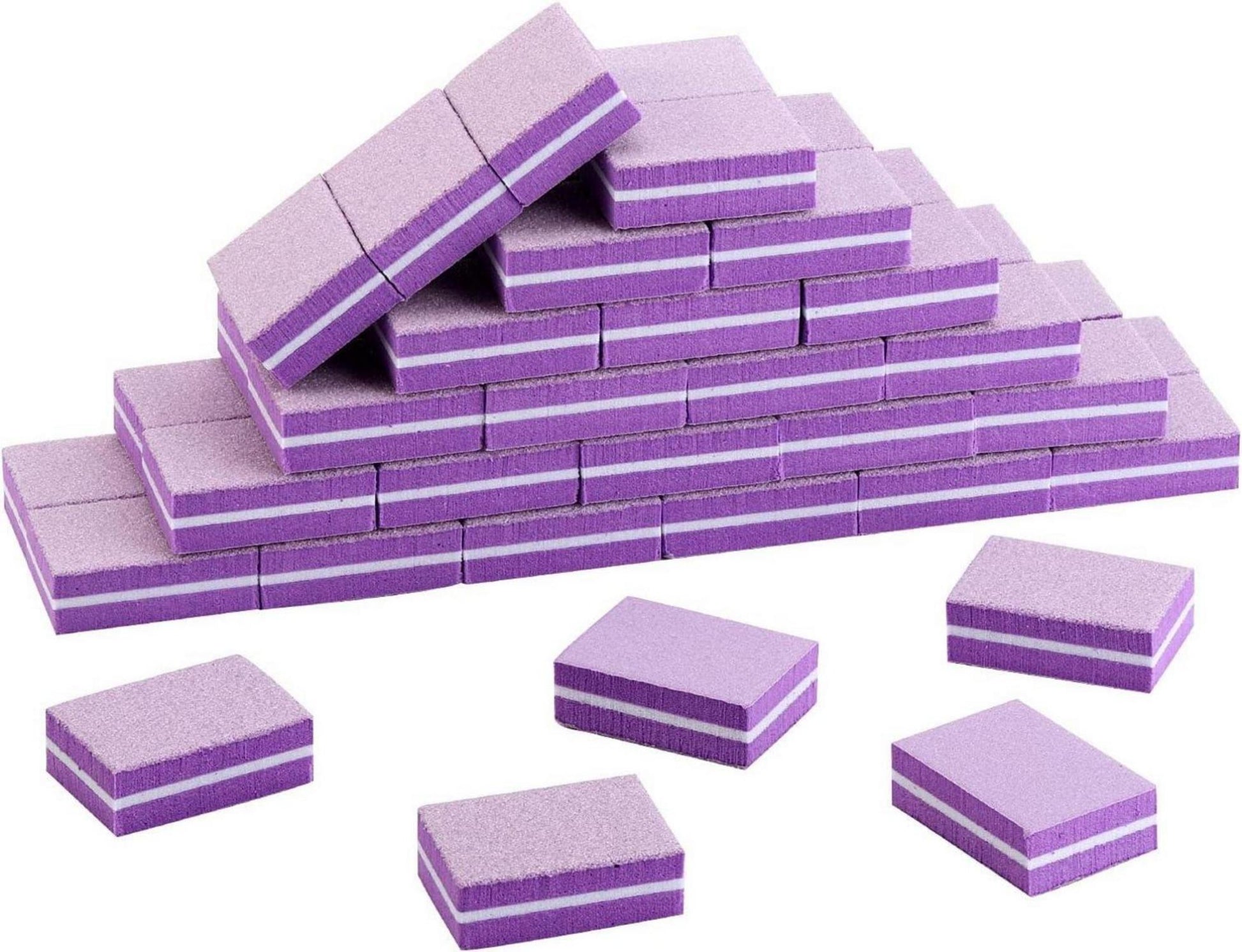 Nagelpufferblöcke 50 Stück Körnung 180/100 waschbar lila