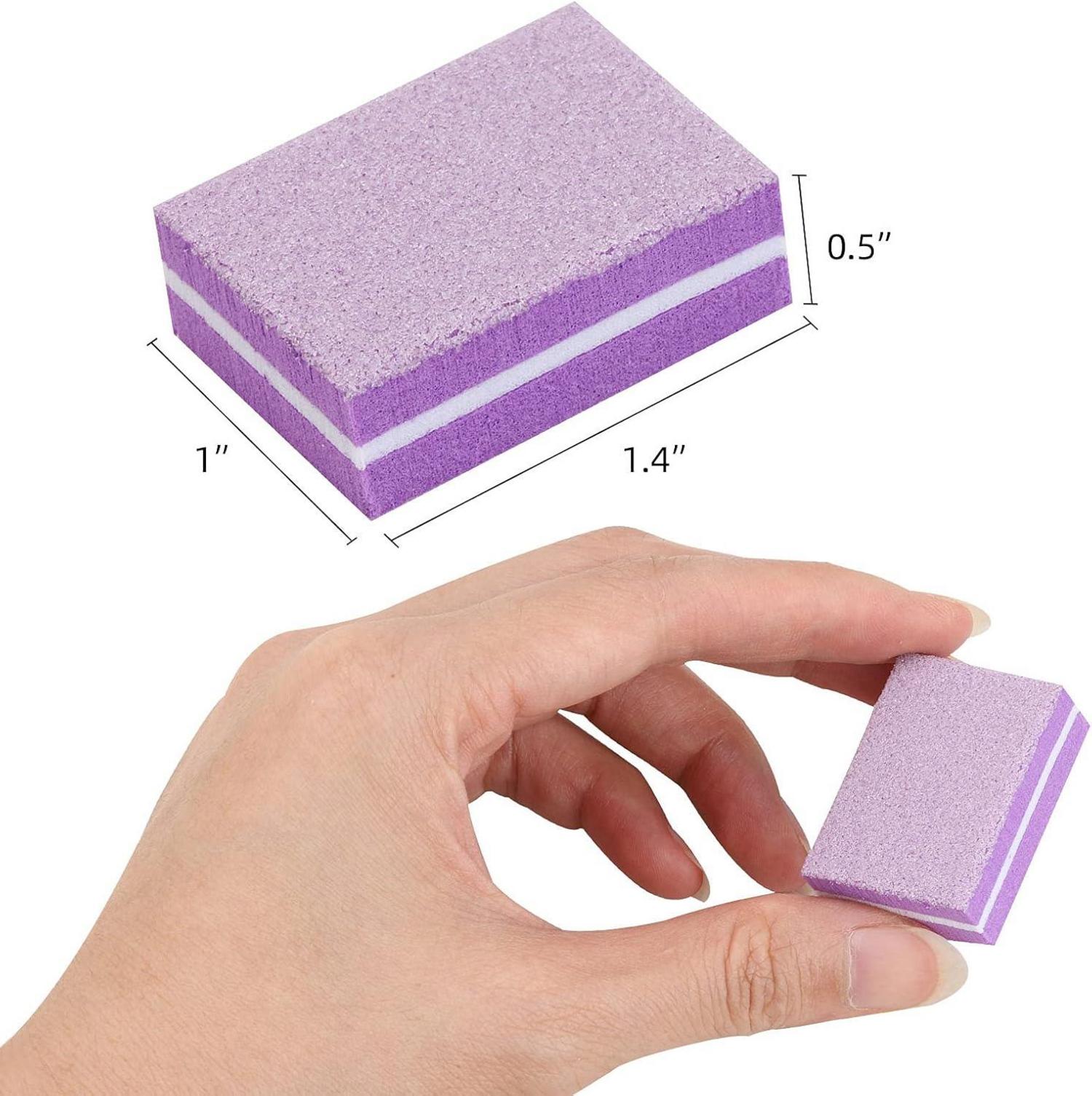 Nagelpufferblöcke 50 Stück Körnung 180/100 waschbar lila