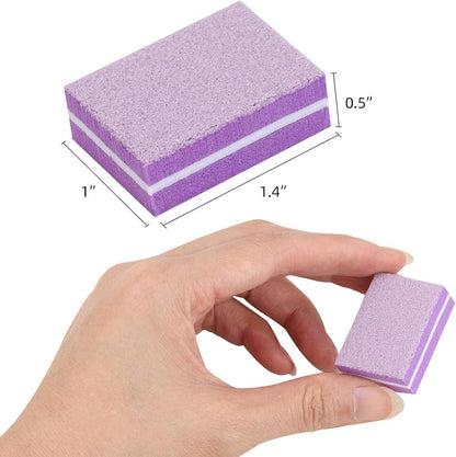 Nagelpufferblöcke 50 Stück Körnung 180/100 waschbar lila
