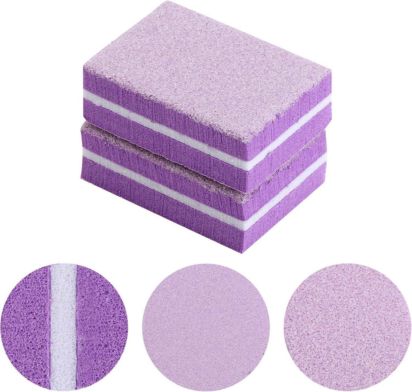 Mini-Nagelpuffer 180/100 lila 50 Stück waschbar Nagelpflege