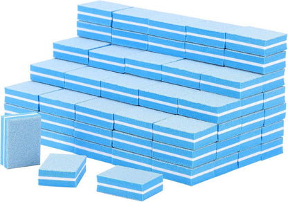Mini Nagel Polierblöcke 100er Set Körnung 180/100 Blau