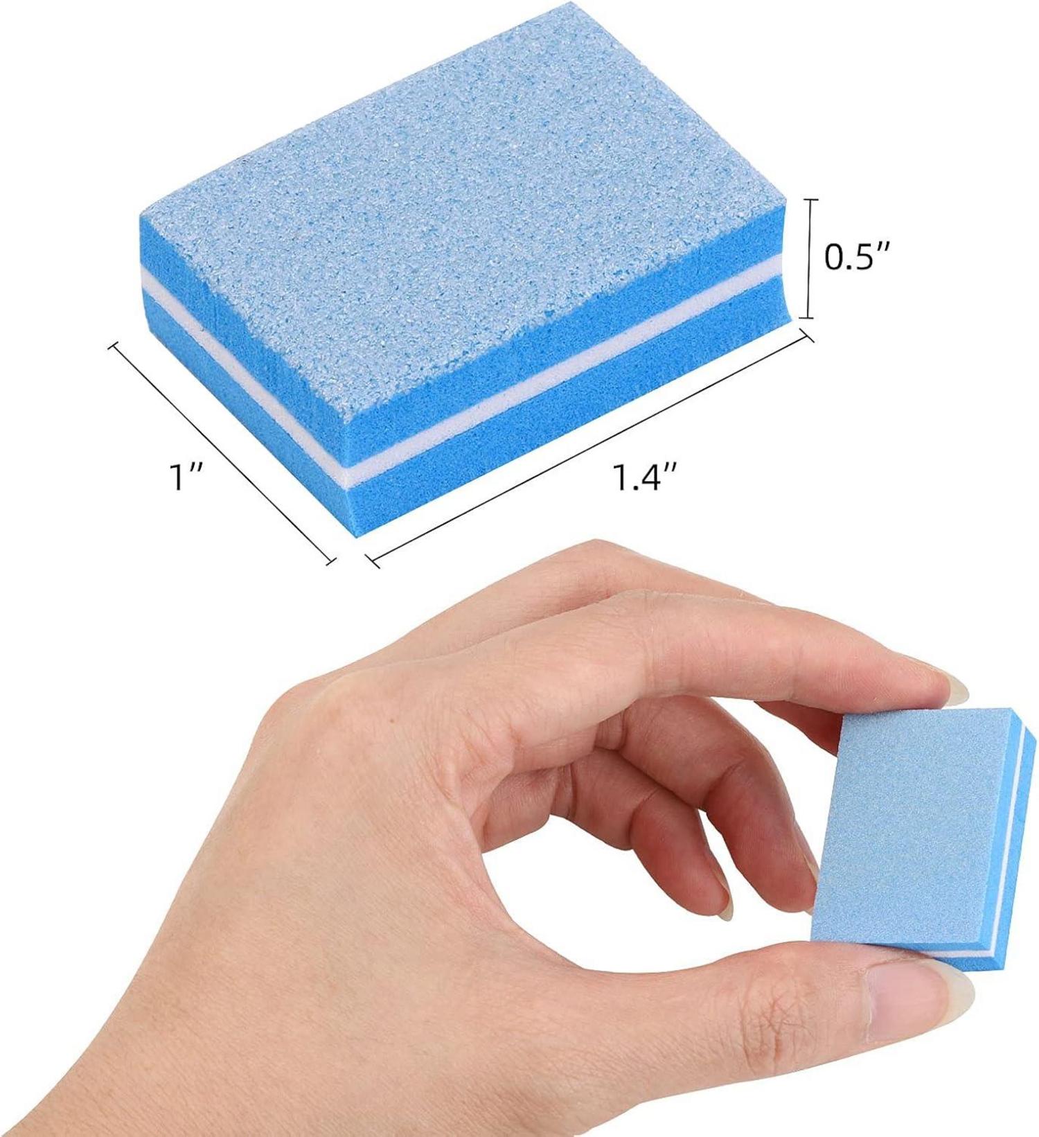 Mini Nagel Polierblöcke 100er Set Körnung 180/100 Blau